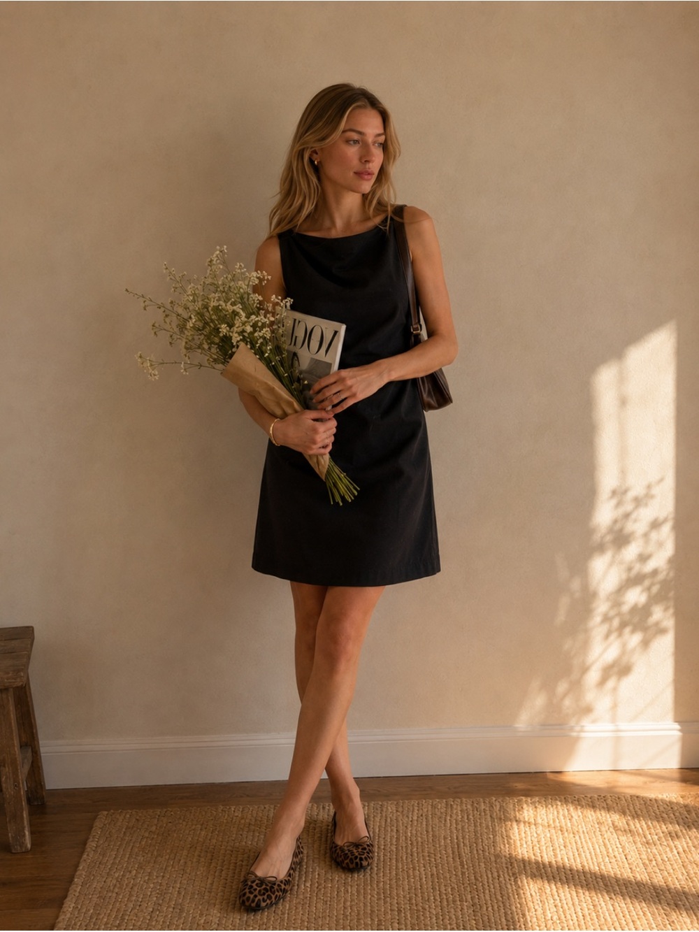 Kenneth Cole New York Black One-Shoulder Draped Dress